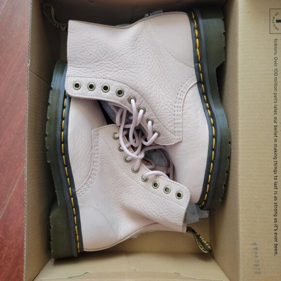Dr. Martens Pascal Nubuck Leather Boots - Powder Pink - Picture 2 of 6